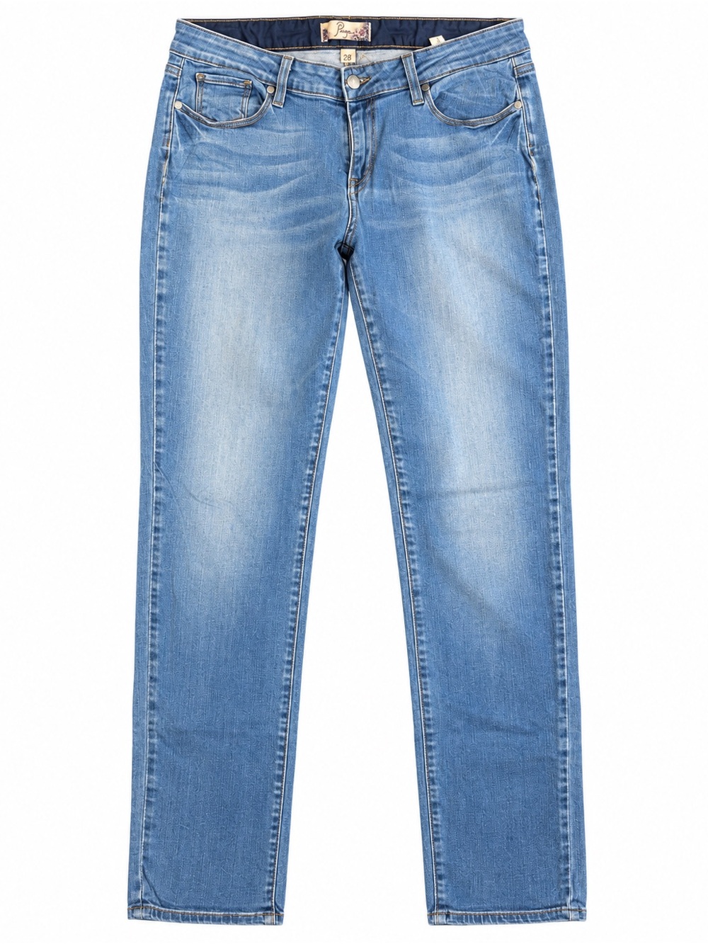 PAIGE Boyfriend Canyon Jeans Size 28 Medium Wash Slim Straight Stretch Denim